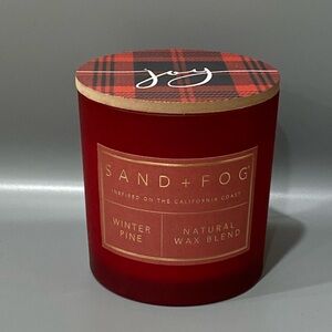 Sand + Fog Winter Pine 21 oz. Candle - 3-Wick “Joy” Wooden Lid